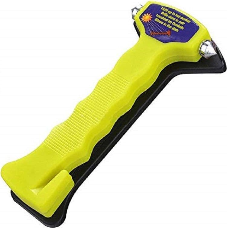 MARTELLO ROMPI VETRO GIALLO TAGLIA CINTURA CATARIFRANGENTE TAGLIERINO SICUREZZA AUTO