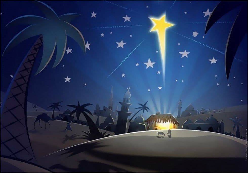 SFONDO SCENARIO NATIVITA' CARTA PER PRESEPE 7X100 CM DECORAZIONI NATALIZIE