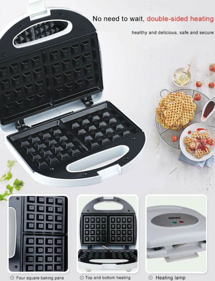 MACCHINA PER CIALDE A CUORE PIASTRA WAFFLE ACCIAIO WAFFEL WAFFLE WAFER 750W - 9