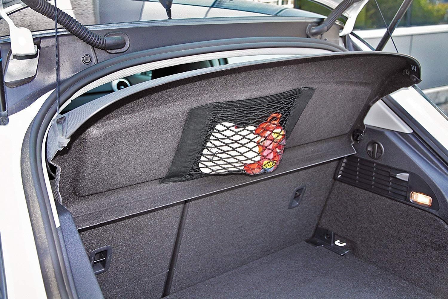 RETE PORTAOGGETTI AUTO 40x25CM TASCA ELASTICO BAGAGLIAIO APPENDERE ORGANIZZATORE - 2