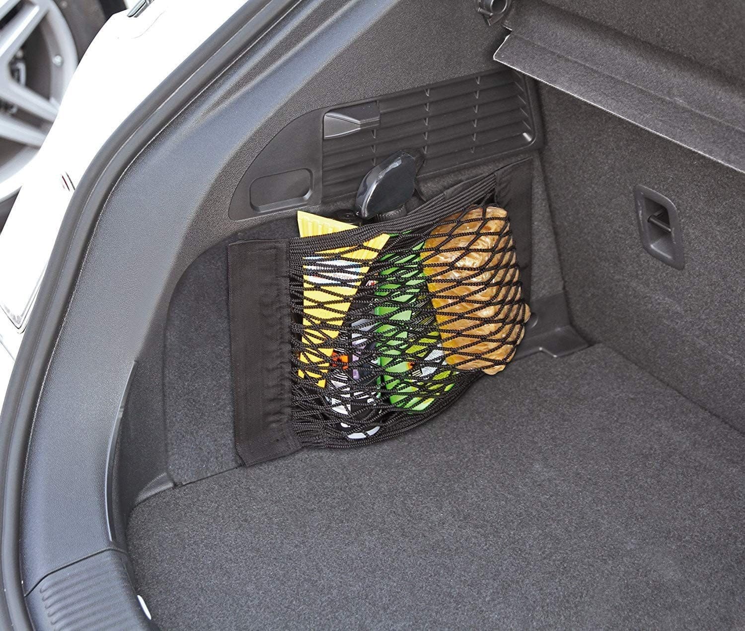 RETE PORTAOGGETTI AUTO 40x25CM TASCA ELASTICO BAGAGLIAIO APPENDERE ORGANIZZATORE - 3