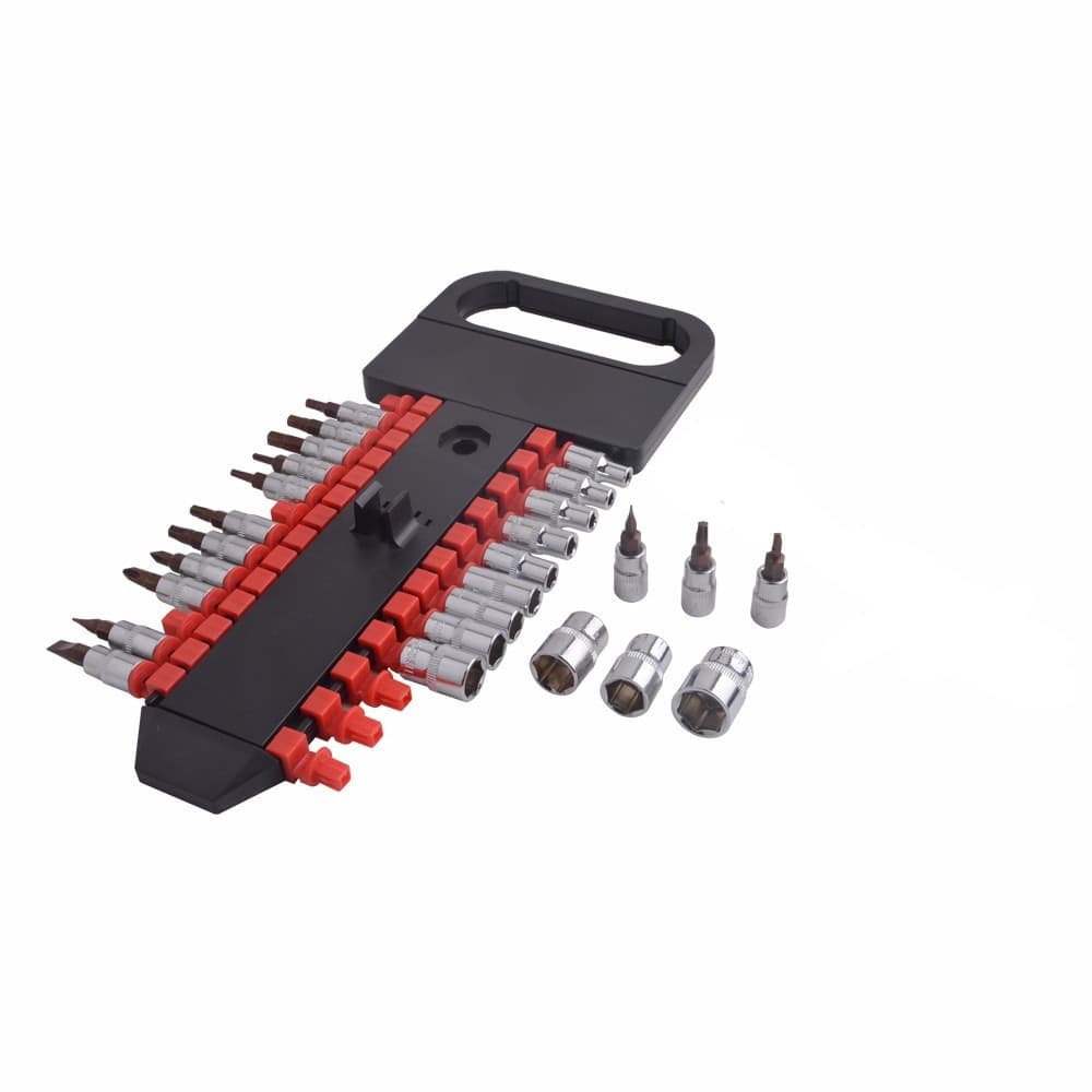 SET 27 CHIAVI BUSSOLE TORX ATTACCO 1/4" + CHIAVE A CRICCHETTO REVERSIBILE - 2