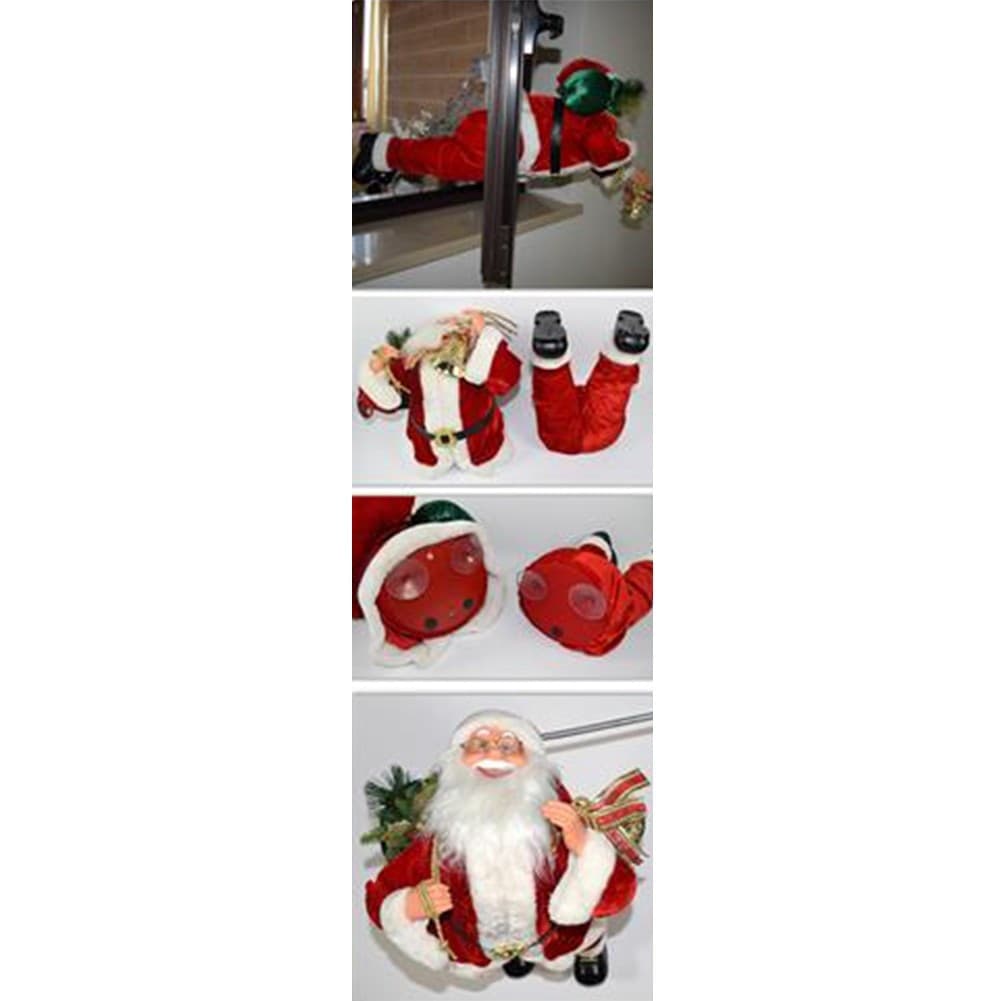 BABBO NATALE VOLANTE 70CM PER FINESTRA CON VENTOSE DECORAZIONI ADDOBBI NATALIZI - 3