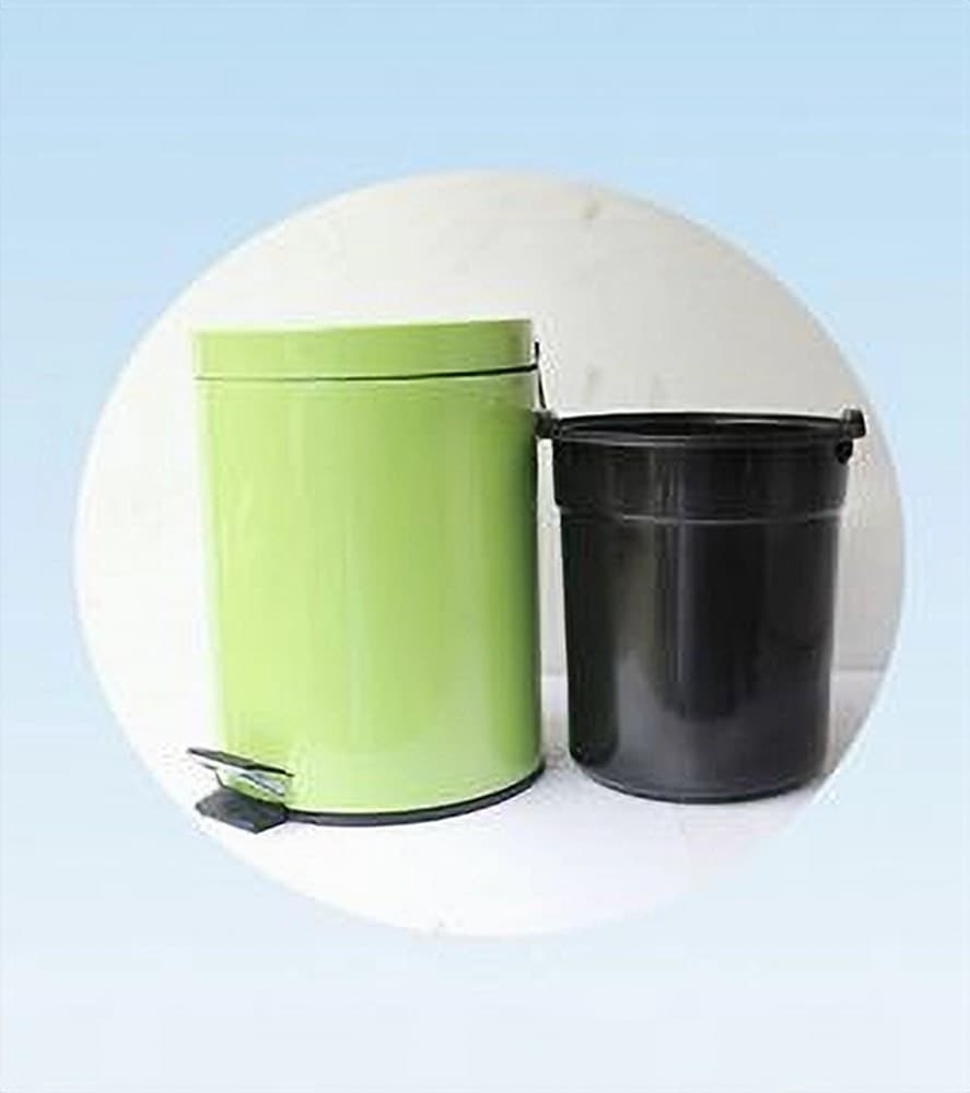 PATTUMIERA RIFIUTI SPAZZATURA 5 LT IN ACCIAIO CONTENITORE A PEDALE CESTINO BAGNO - 4