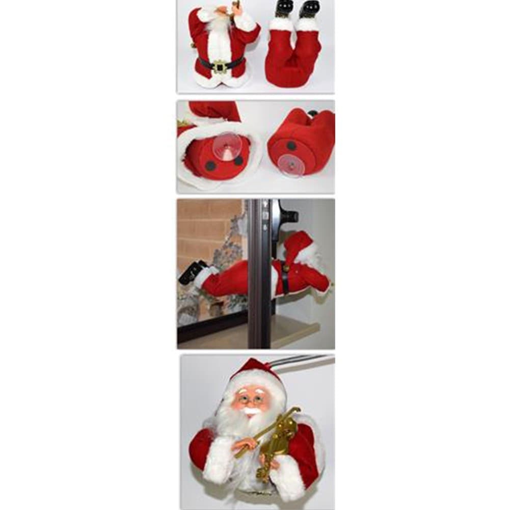 BABBO NATALE VOLANTE PER FINESTRA CON VENTOSE DECORAZIONI ADDOBBI NATALIZI 50CM - 3