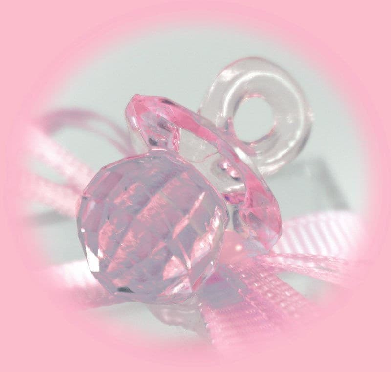 12 SCATOLINA PORTA CONFETTI BOMBONIERA NASCITA BATTESIMO CIUCCIO BIMBA ROSA - 3