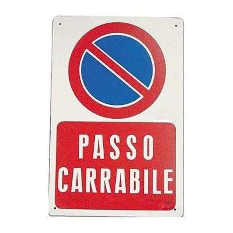 CARTELLO PASSO CARRABILE SEGNALETICA SICUREZZA AVVERTIMENTO PLASTIFICATO - 2