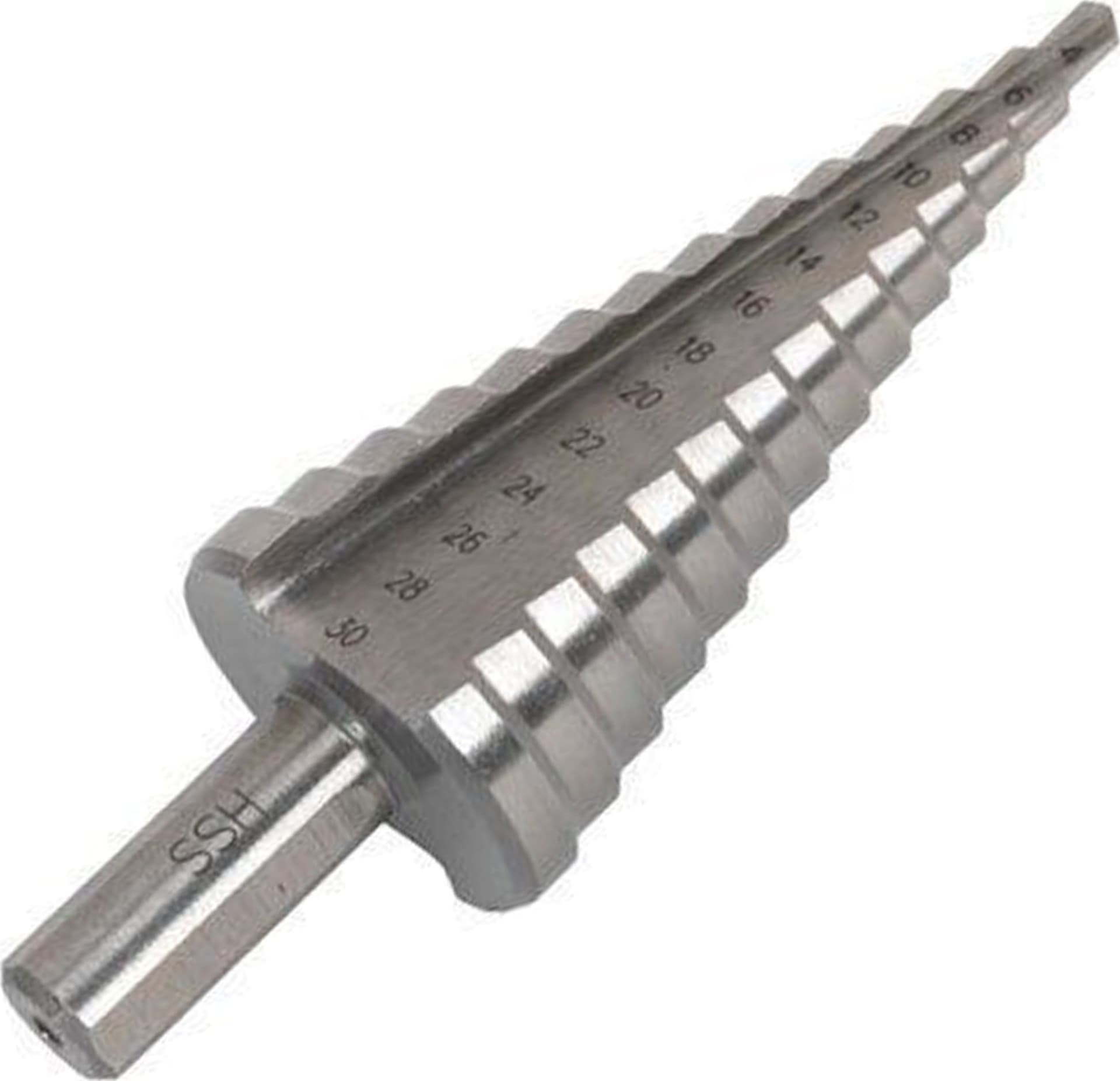 FRESA CONICA A SCALINO GRADINO PUNTA PER TRAPANO SPIRALE DA 4 A 30 mm GRADUALE
