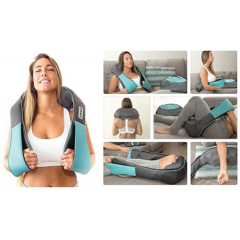 FASCIA MASSAGGIANTE TERMICO NECK ERGONOMICO CALORE SHIATSU COLLO SPALLE SCHIENA