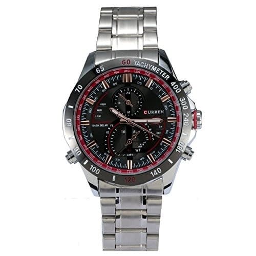 CURREN 8149 ROTONDA UOMINI OROLOGIO ANALOGICO CALENDARIO CINTURINO IN ACCIAIO - 4