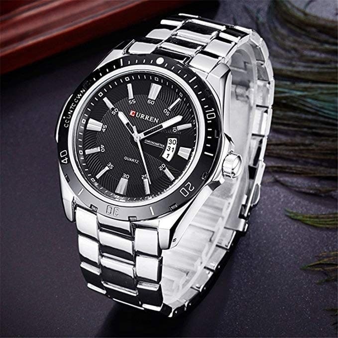OROLOGIO DA POLSO UOMO DESIGN BUSINESS CURREN 8110G ANALOGICO QUADRANTE NERO - 4