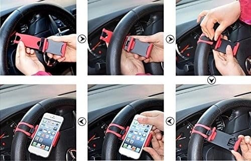 SUPPORTO PER AUTO CELLULARE SMARTPHONE CON ATTACCO AL VOLANTE MANUBRIO STERZO - 2