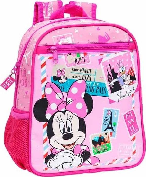ZAINO ZAINETTO ASILO DISNEY MINNIE TRAVEL CITY ALTEZZA 28CM SPALLACCI REGOLABILI