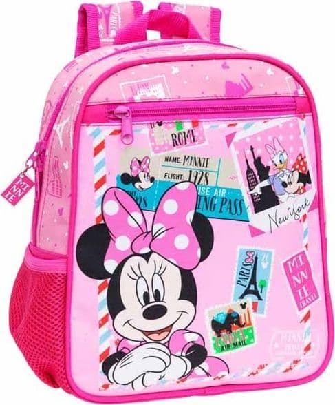 ZAINO ZAINETTO ASILO DISNEY MINNIE TRAVEL CITY ALTEZZA 28CM SPALLACCI REGOLABILI