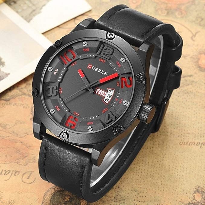 OROLOGI DA UOMO MARCA DI QUALITA' IN VERA PELLE BAND CURREN QUARZO BLACK8251 - 3