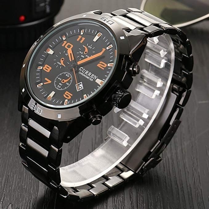 CURREN 8201 OROLOGI DA POLSO SPORTIVI ANALOGICI DI LUSSO TUNGSTENO D'ACCIAIO UOM - 3