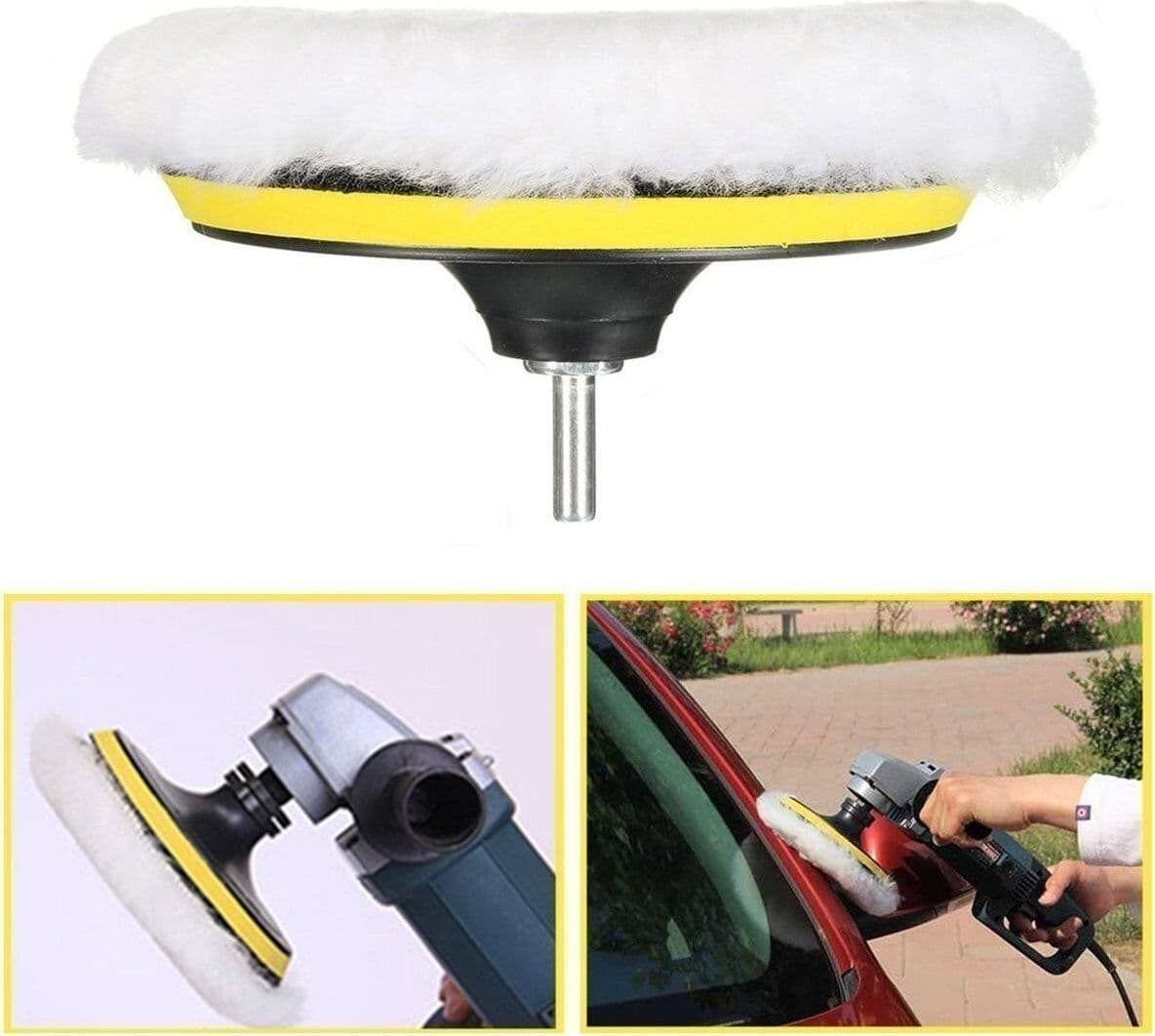 KIT DI 6 SPUGNE DISCO VELCRO LUCIDANTE CON ADATTATORE PER LUCIDATURA AUTO 3 5 6" - 4
