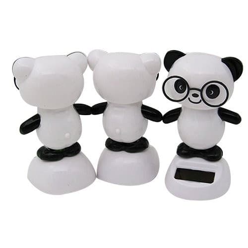 STATUETTA OSCILLANTE AD ENERGIA SOLARE PANDA OCCHIALI DONDOLO MOVIMENTO PER AUTO - 2