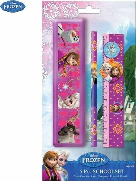 KIT PER LA SCUOLA DISNEY FROZEN SET 5 PEZZI MATITA GOMMA PER BAMBINI