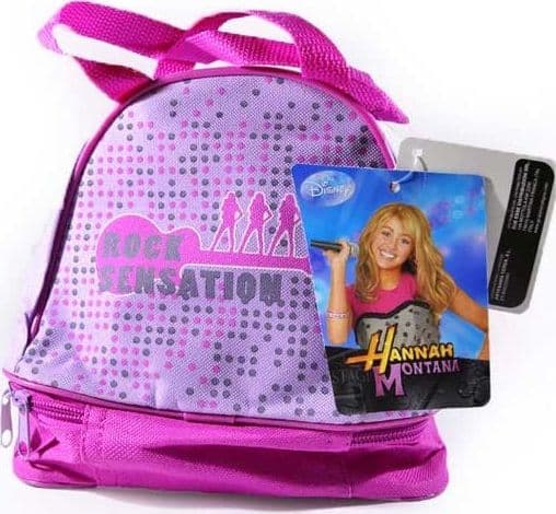 CESTINO PRANZO ZAINETTO PORTA MERENDA HANNA MONTANA 20x13x19CM FUXIA E LILLA - 2