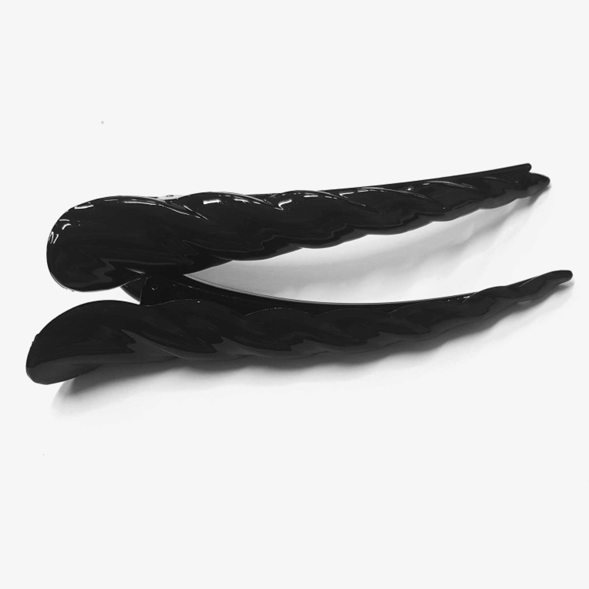 2 FERMAGLIO PINZA NERO MOLLETTA FERMA CAPELLI COCCODRILLO PARRUCCHIERE FORCINE