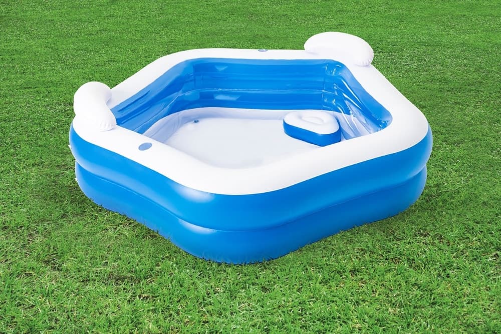 PISCINA GONFIABILE PENTAGONO FUORITERRA 213X206X69CM CON PORTABICCHIERI POGGIATESTA 54153 - 13