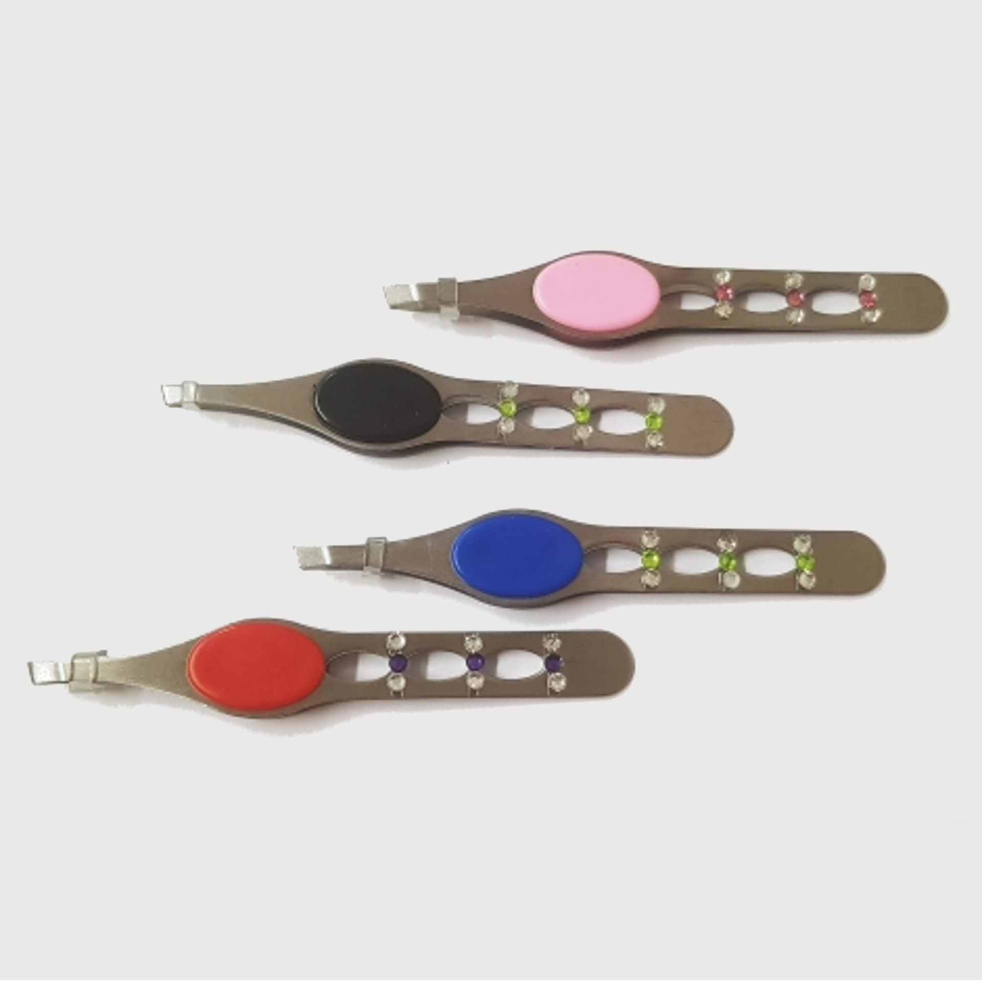 3 PINZETTA PINZETTE GLITTER COLORATE CASUALI ERGONOMICA ACCIAIO SOPRACCIGLIA