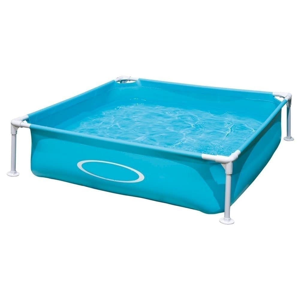 PISCINA QUADRATA FUORI TERRA PER BAMBINI BABY TELAIO IN ACCIAIO BLU 122 CM 56217 - 12