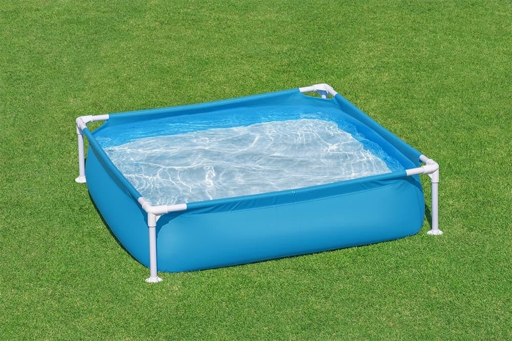 PISCINA QUADRATA FUORI TERRA PER BAMBINI BABY TELAIO IN ACCIAIO BLU 122 CM 56217 - 8