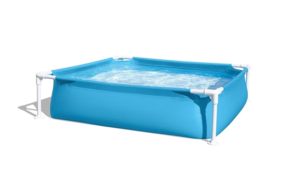 PISCINA QUADRATA FUORI TERRA PER BAMBINI BABY TELAIO IN ACCIAIO BLU 122 CM 56217 - 9