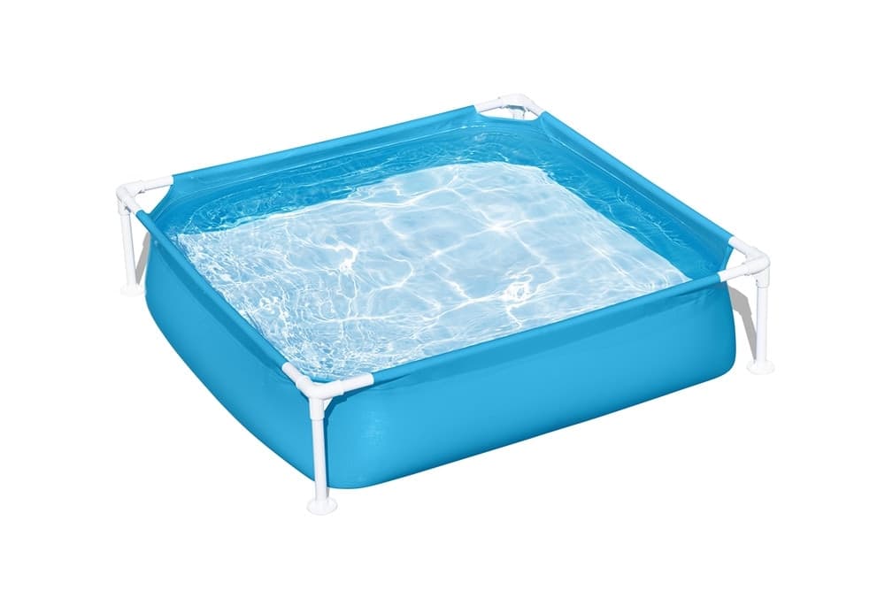 PISCINA QUADRATA FUORI TERRA PER BAMBINI BABY TELAIO IN ACCIAIO BLU 122 CM 56217 - 10