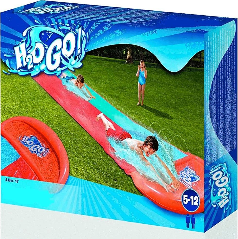 SCIVOLO ACQUATICO GIARDINO PISTA 5,49MT RAMPA LANCIO E SPRUZZO 2 POSTI - 4