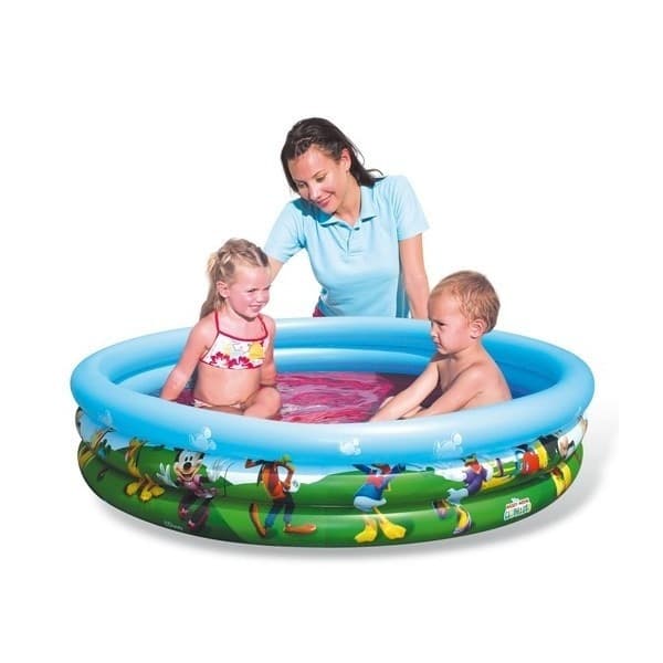 PISCINA GONFIABILE TOPOLINO PER BAMBINI 3 ANELLI 122 X 25 CM DISNEY MICKEY MOUSE - 2