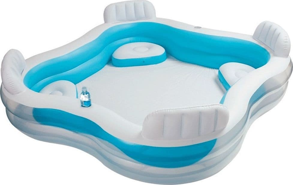 PISCINA GONFIABILE FUORITERRA 4 SEDILI 229X229X66CM CON 2 PORTABICCHIERI - 2