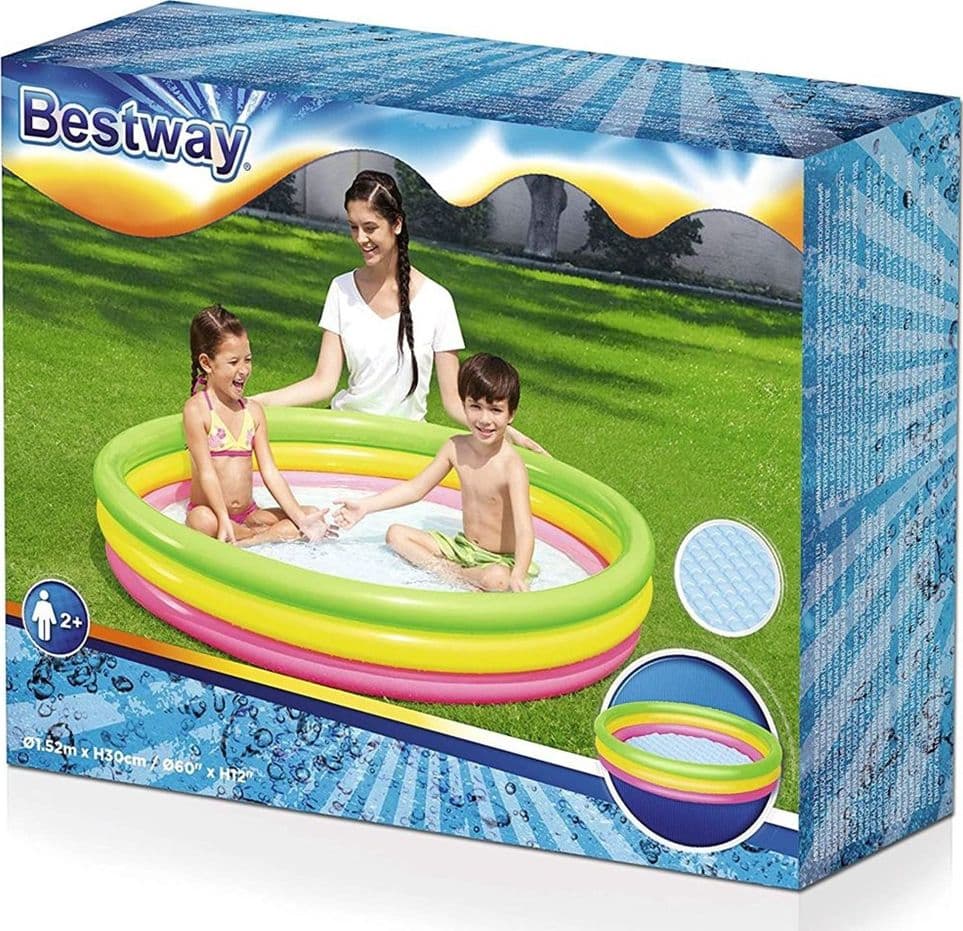 PISCINA GONFIABILE ARCOBALENO A 3 ANELLI COLORATI 152 X 30 CM FUORI TERRA 51103 - 14