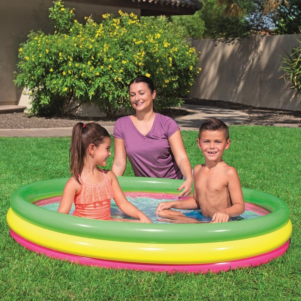 PISCINA GONFIABILE ARCOBALENO A 3 ANELLI COLORATI 152 X 30 CM FUORI TERRA 51103 - 4
