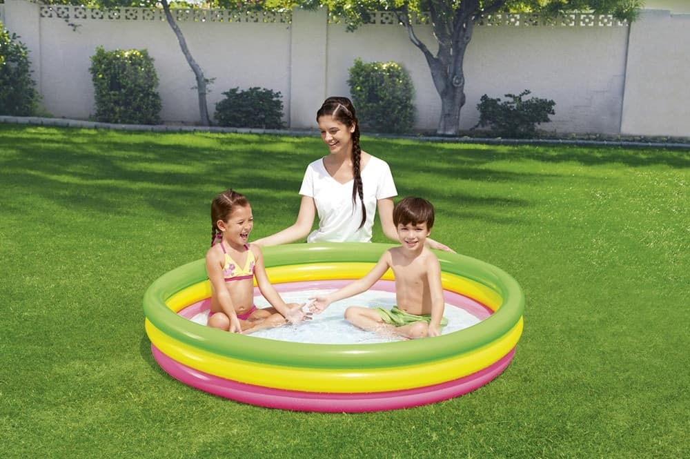 PISCINA GONFIABILE ARCOBALENO A 3 ANELLI COLORATI 152 X 30 CM FUORI TERRA 51103 - 5