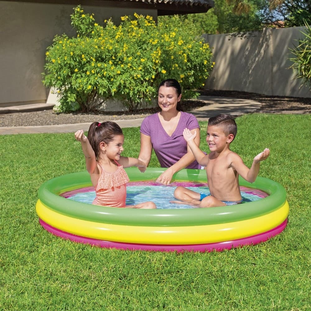PISCINA GONFIABILE ARCOBALENO A 3 ANELLI COLORATI 152 X 30 CM FUORI TERRA 51103 - 6