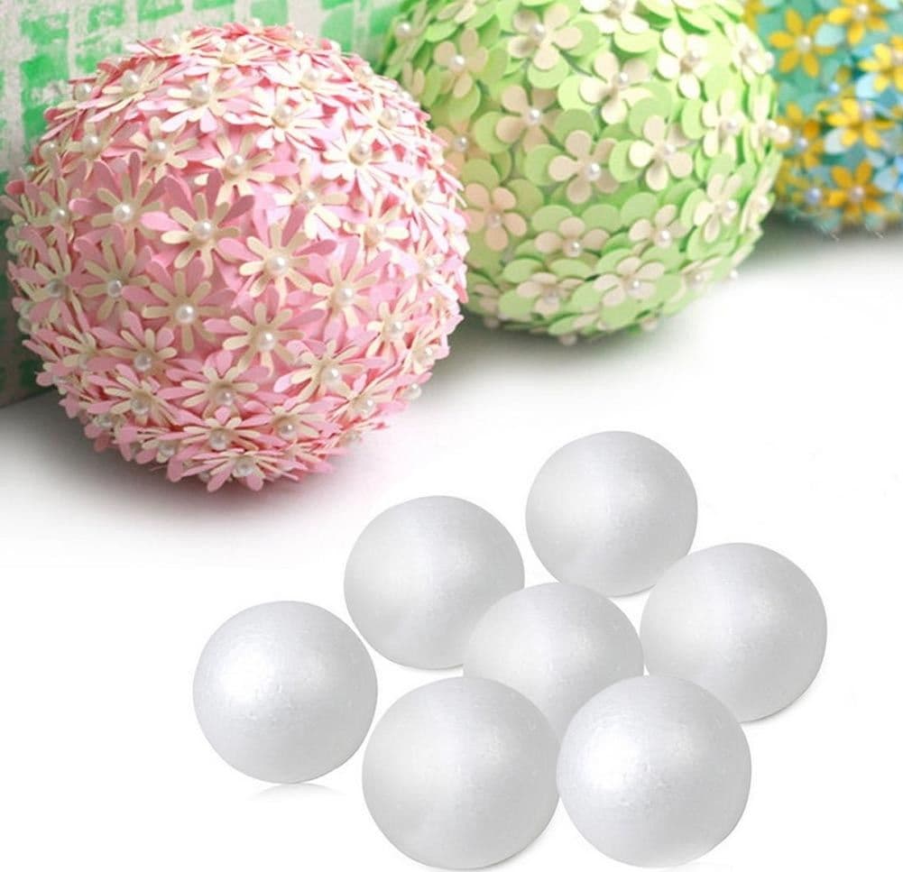 6 SFERE PALLINE DI POLISTIROLO DIAMETRO 12 CM DECOUPAGE DECORAZIONI NATALIZIE - 2
