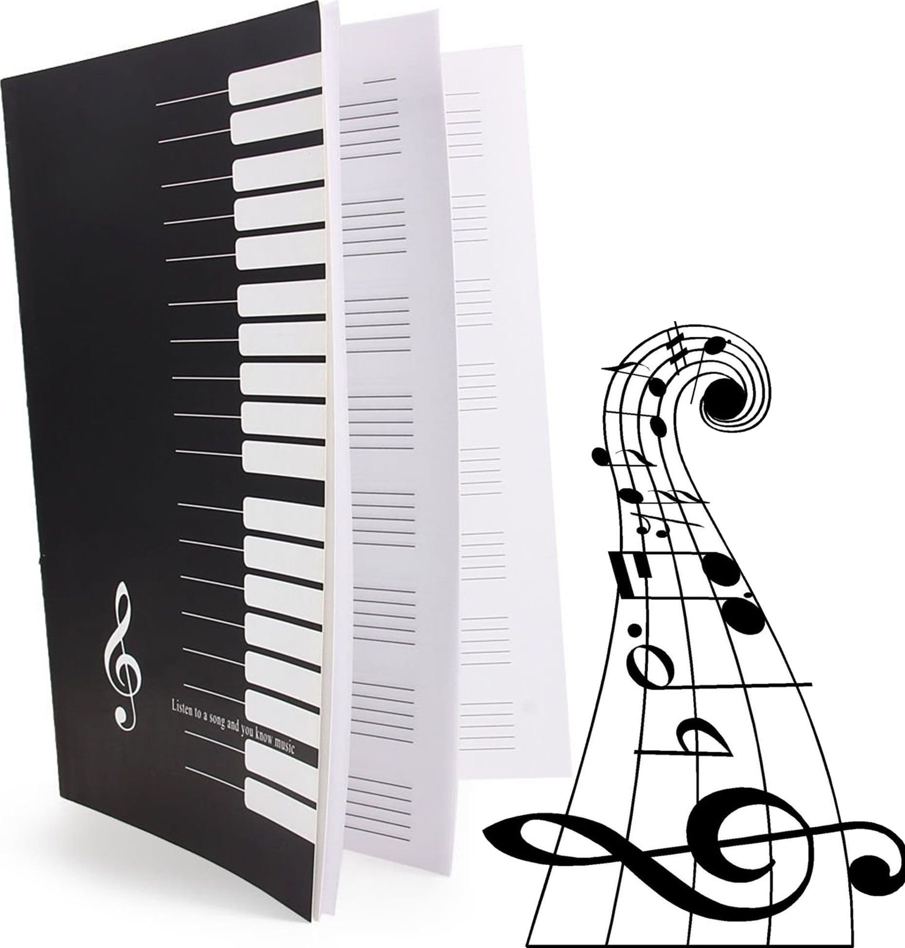 PENTAGRAMMA QUADERNO A4 MAXI MUSICA SPARTITI SPARTITO MUSICALE 30 FOGLI