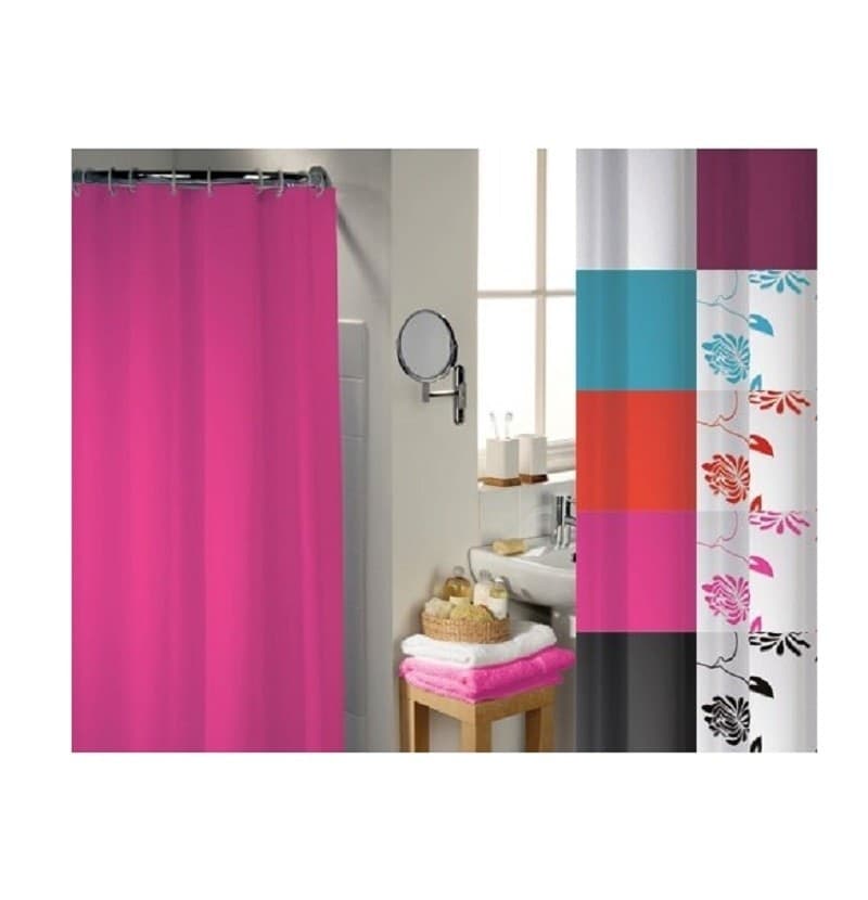 TENDA DOCCIA VASCA 180x180CM POLIESTERE CON ANELLI PLASTICA UNIVERSALI BASTONE BAGNO - 2