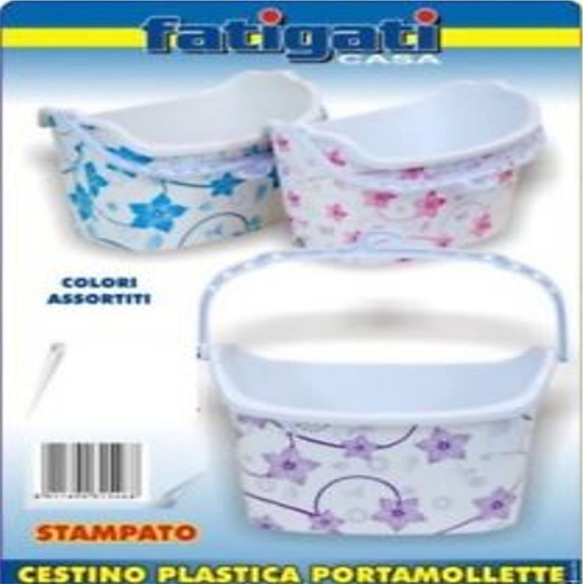 CESTINO PORTAMOLLETTE PORTA MOLLETTE IN PLASTICA STAMPATA COLORATO