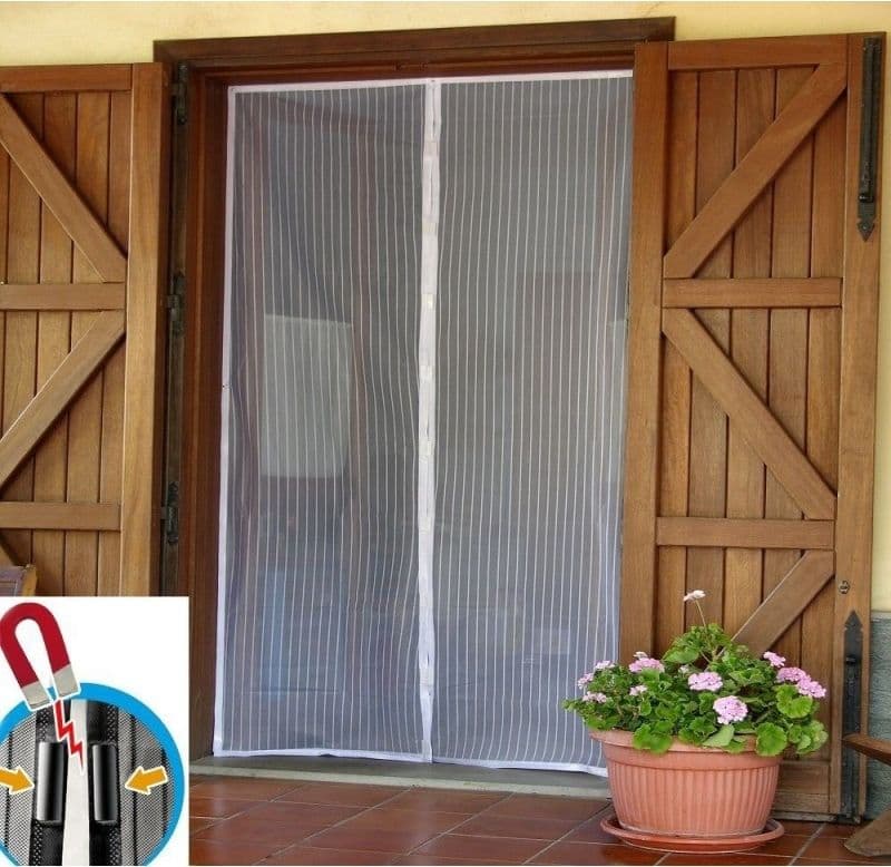 ZANZARIERA MAGNETICA DA 140x240 CM UNIVERSALE PER PORTA FINESTRA PANNA BEIGE 616225 - 4