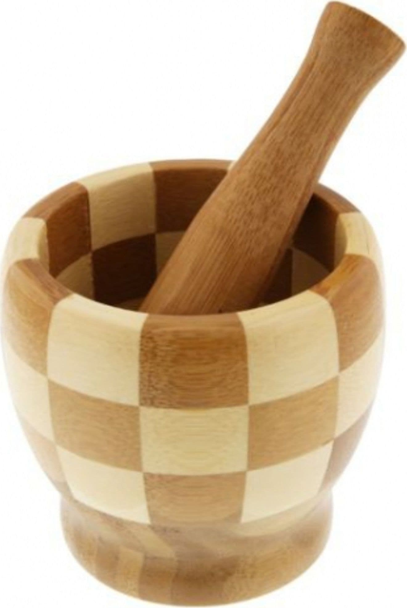 MORTAIO PESTELLO MANUALE 11.5X10 CM IN BAMBOO LEGNO PER PESTO SPEZIE CONDIMENTO