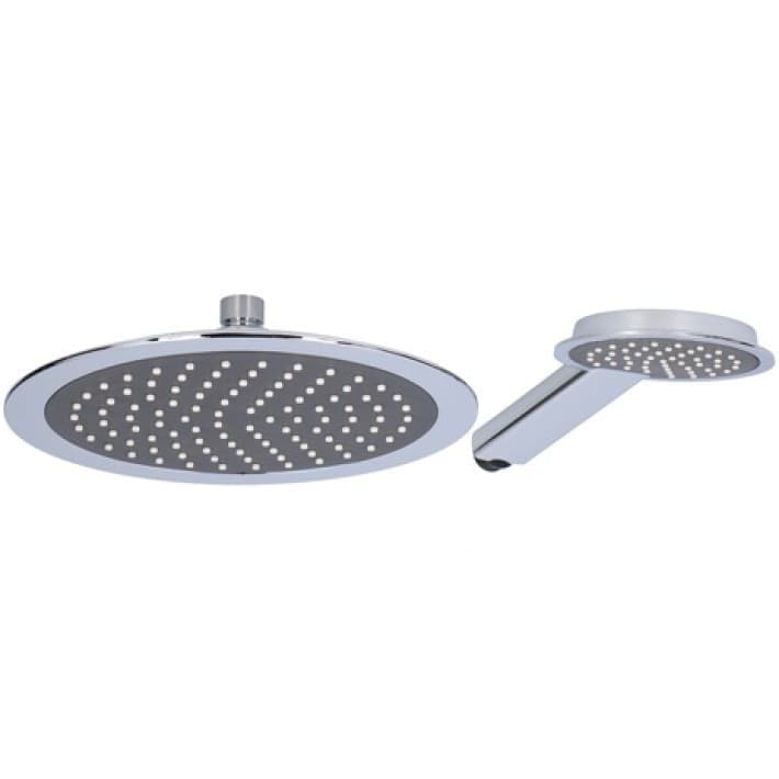 SOFFIONE DOCCIA ROTONDO 23CM CON MISCELATORE DOCCETTA TONDO 11CM IN ABS CROMO - 3