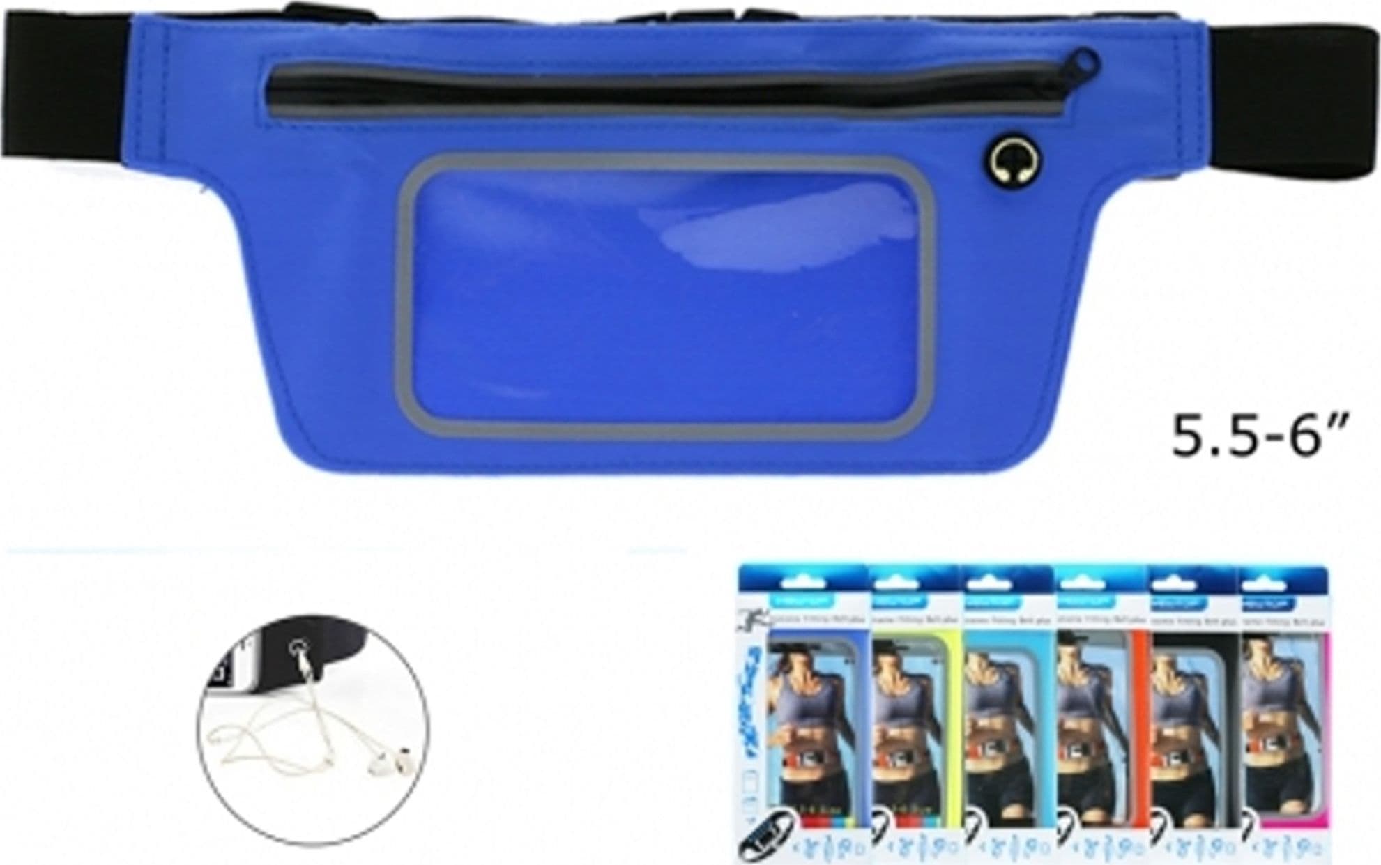 BORSA MARSUPIO CON ZIP UNIVERSALE SMARTPHONE MP3 CARTE SOLDI USCITA CUFFIE SPORT