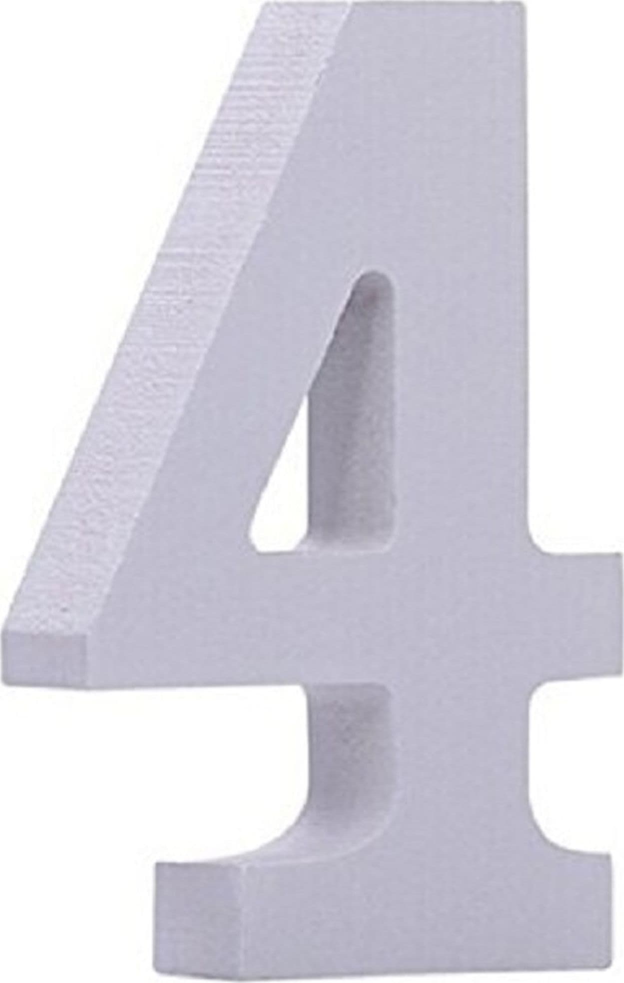 NUMERO 4 IN LEGNO BIANCO 11CM DECORAZIONE CONFETTATA MATRIMONIO COMPLEANNO PROMESSA
