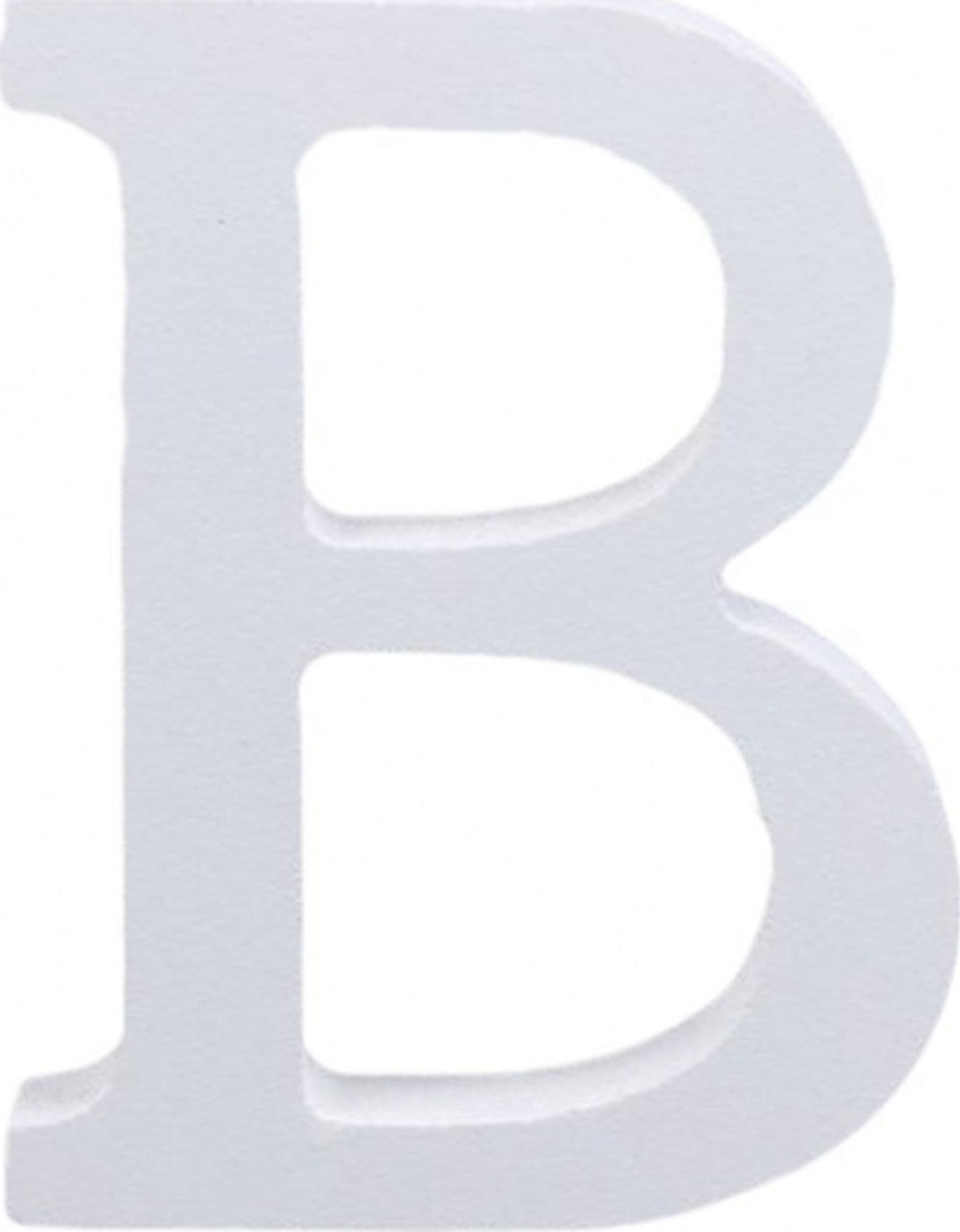 LETTERA B IN LEGNO BIANCO 11CM DECORAZIONE CONFETTATA MATRIMONI COMPLEANNO PROMESSA