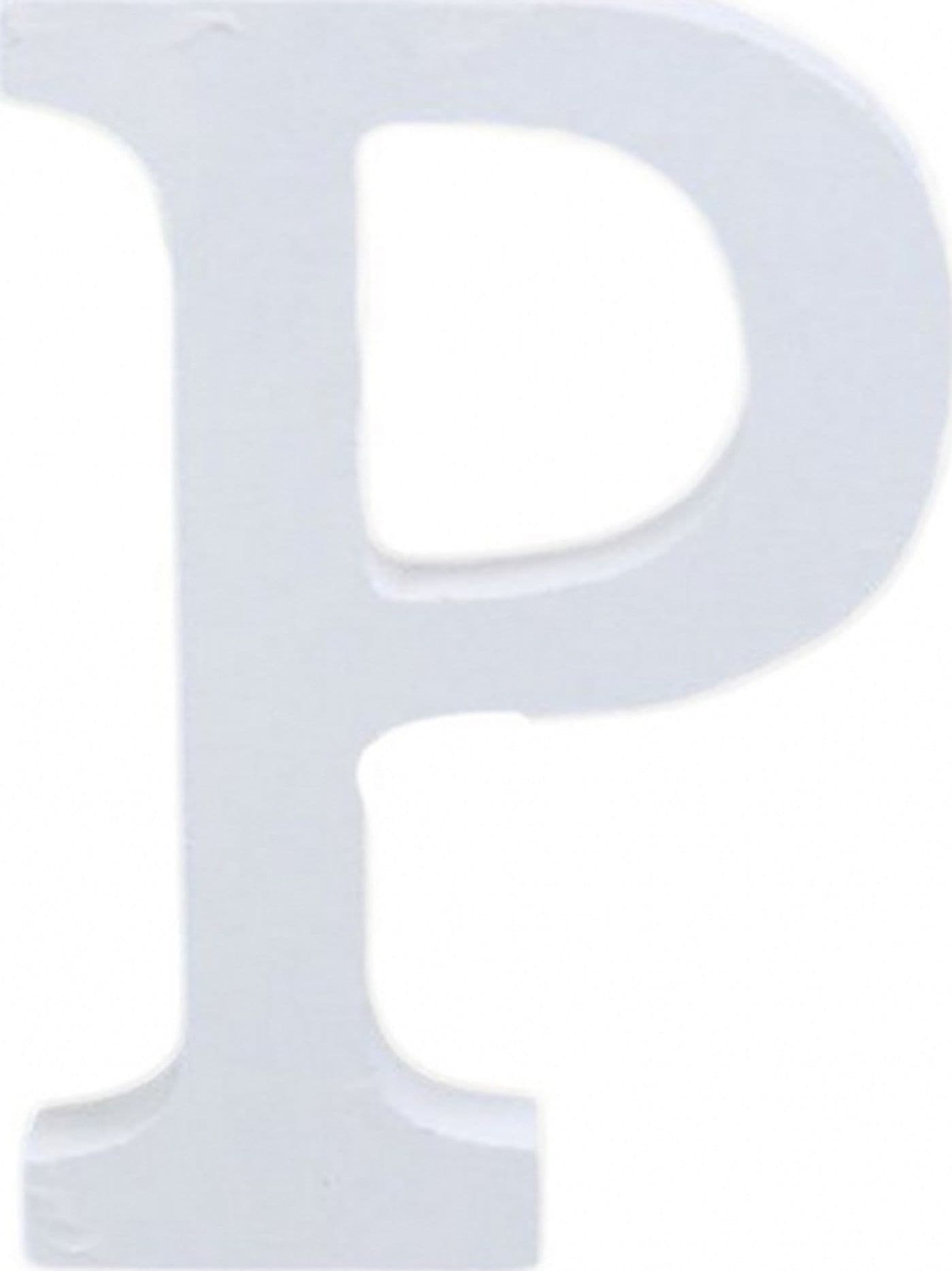 LETTERA P IN LEGNO BIANCO 11CM DECORAZIONE CONFETTATA COMPLEANNO PROMESSA WEDDING