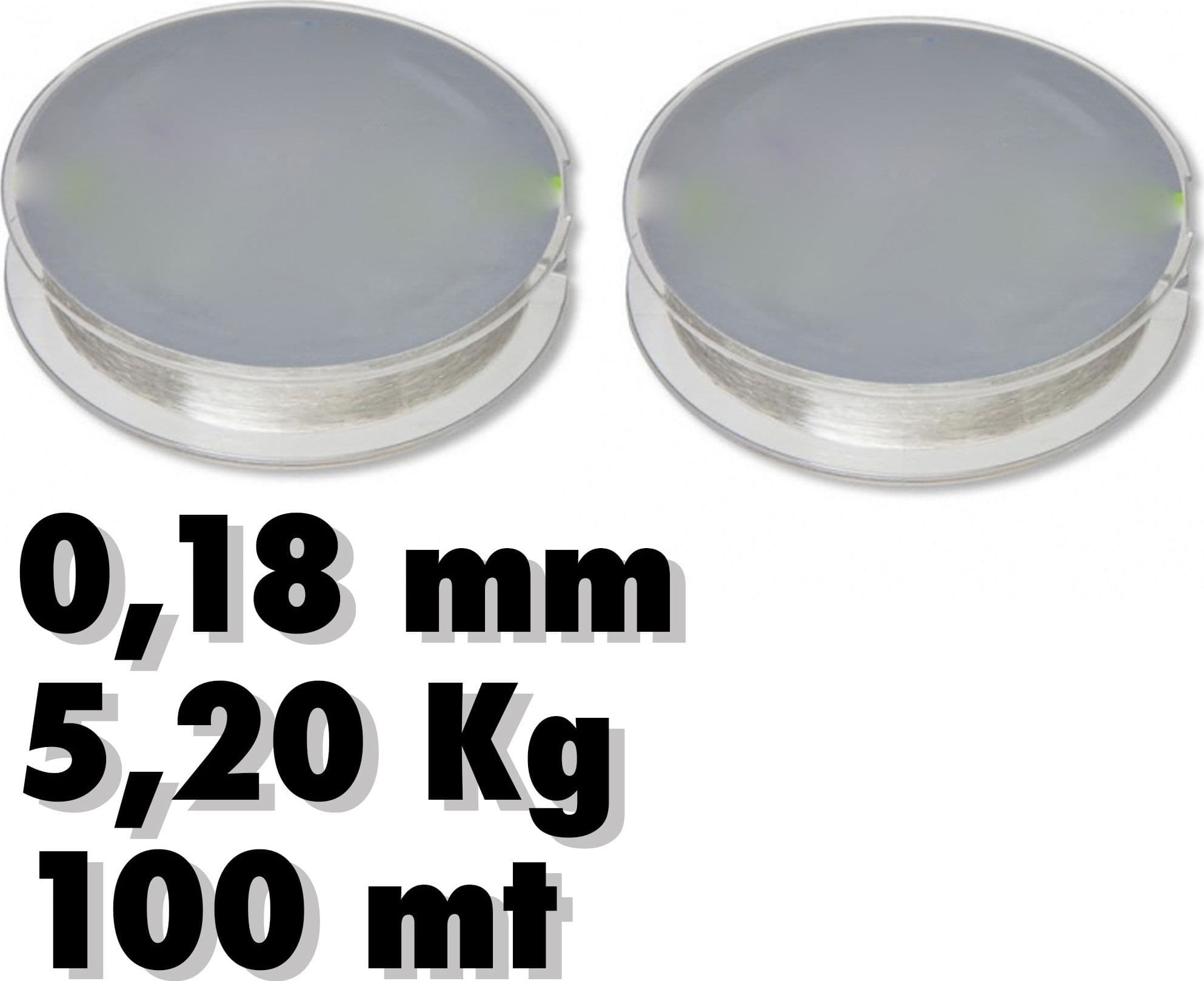 2 ROTOLI LENZA 0.18MM 5.20KG 100 METRI CIASCUNO CARBONIO PESCA SUPER RESISTENZA